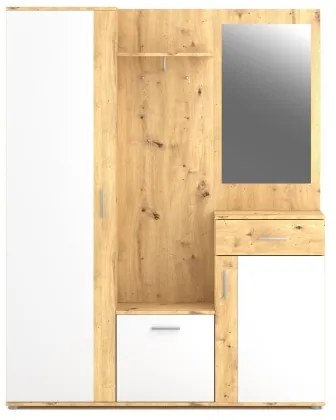 Mobile da ingresso con specchio NOLAN rovere artisan/bianco