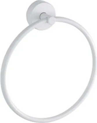 Kamalu - Portasalviette anello da muro in acciaio inox bianco opaco | Monde-B