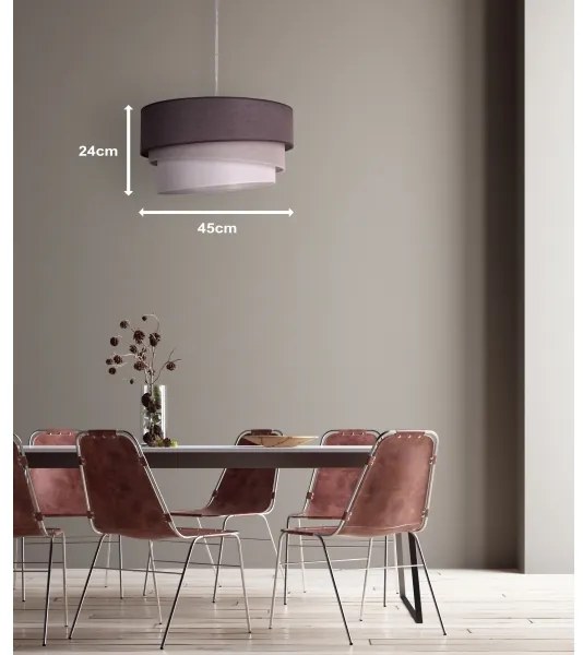 Duolla - Lampadario a sospensione con filo TRIO 1xE27/40W/230V diametro 45 cm antracite/grigio/bianco