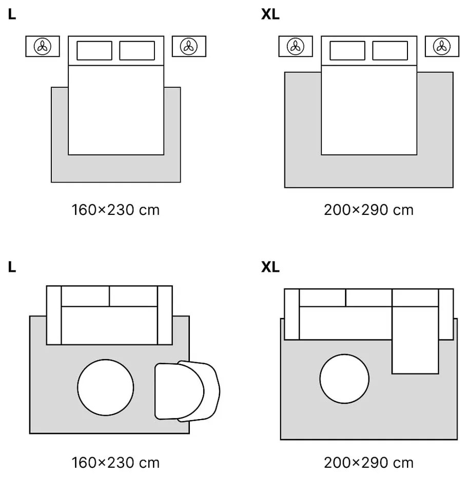 Tappeto grigio 160x230 cm Soft - FD