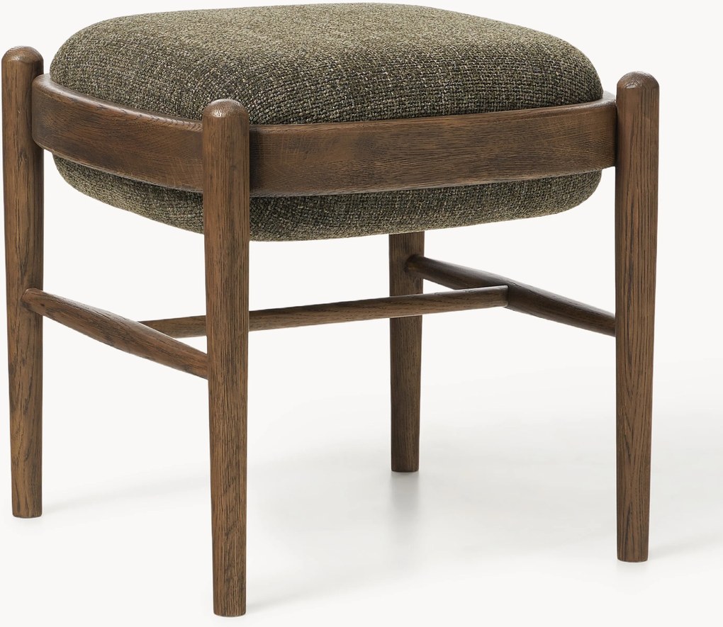 Sgabello imbottito in legno di quercia Imara