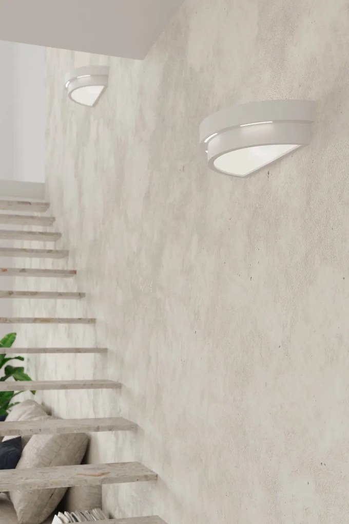 Applique da Parete in Gesso-Ceramico HELIOS E27 Pitturabile da Interno