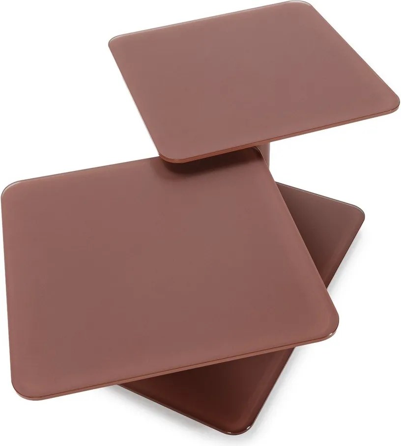 Tavolino da salotto color terracotta in vetro 54x115 cm Elvi – Marckeric