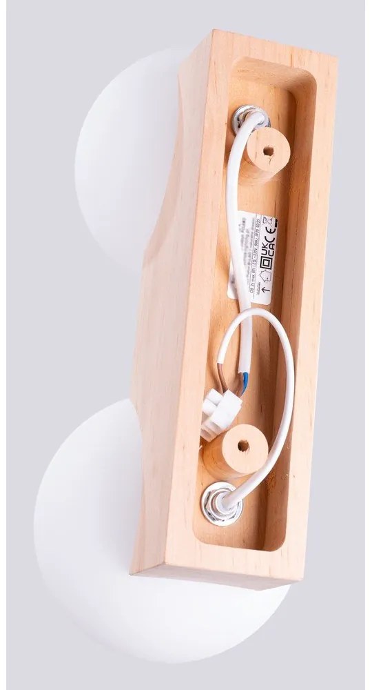 Plafoniera bianca/di colore naturale con paralume in vetro ø 12 cm Solum – Sollux