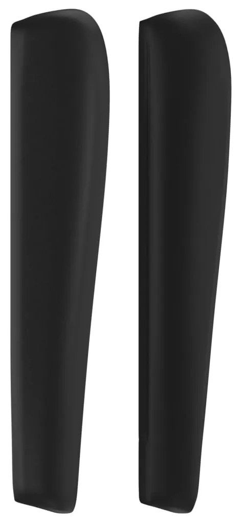 Testiera ad orecchio nera 93x23x118/128 cm in similpelle