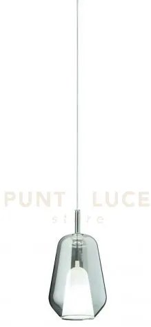 Vetro thelma 1 fume' d.19cm h.35cm 1 luce attacco e27 base d'attacc...