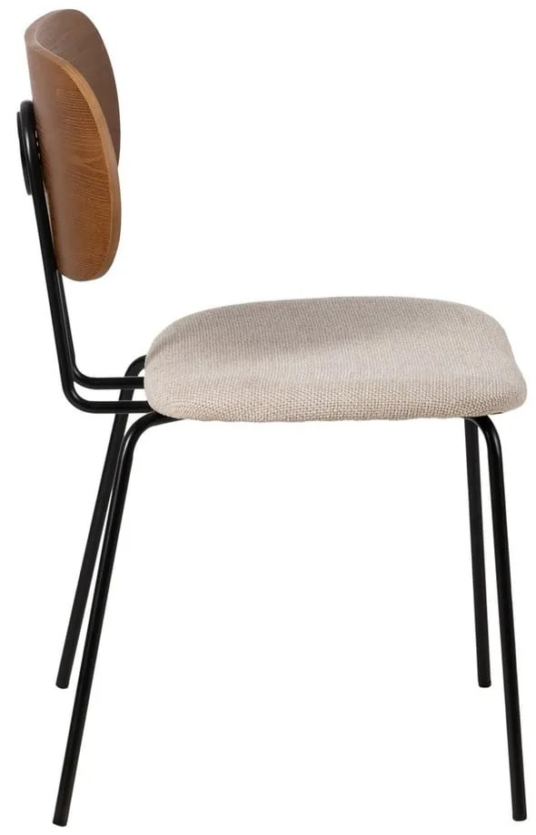 Set di 4 sedie da pranzo color crema con schienale in legno Cleo - Ixia