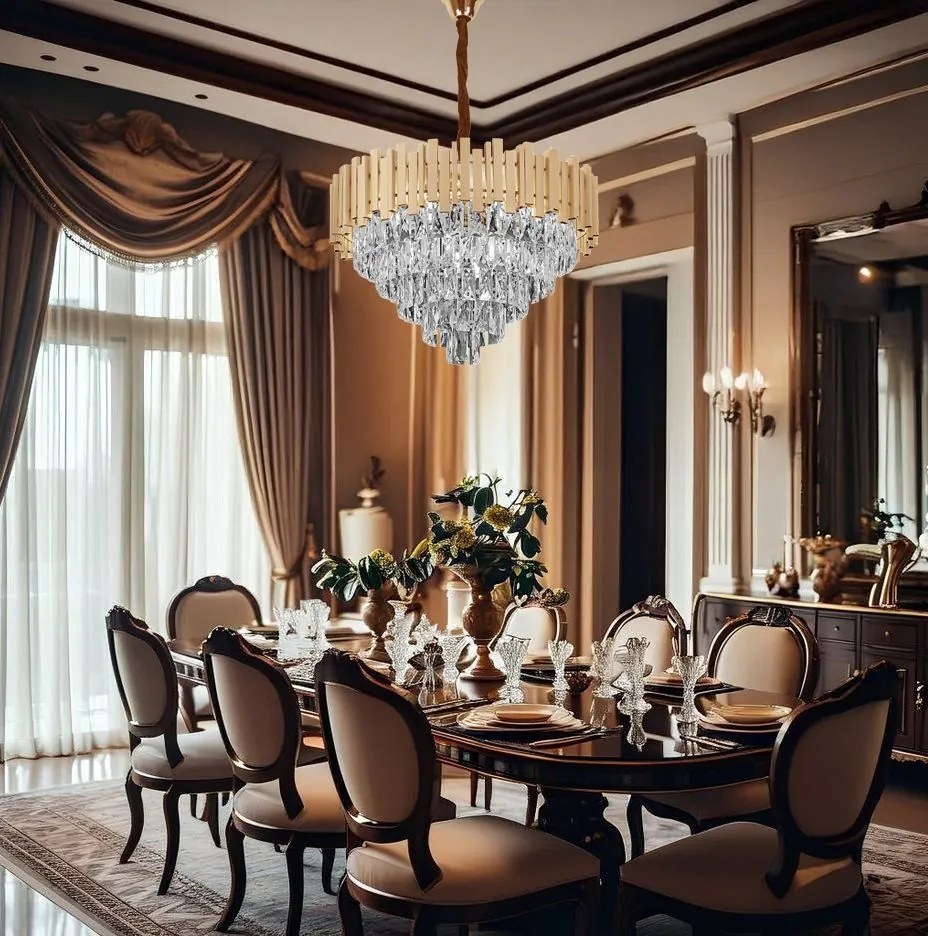 Lampada Cristal G053-CP 80CM Gold