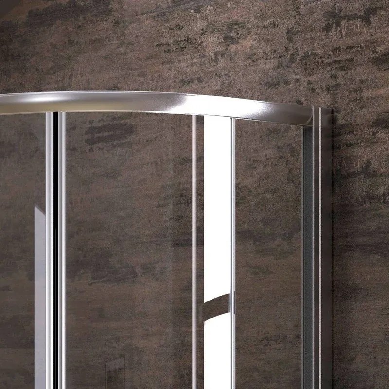 Box doccia stondato 100x80cm vetro trasparente KAM-K270 - KAMALU