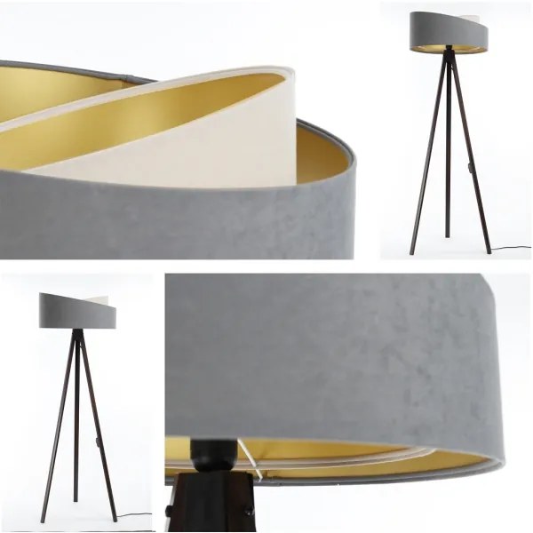 Lampada da terra GALAXY 1xE27/60W/230V grigio/wenge