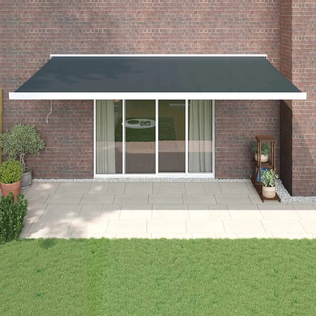 Tenda Da Sole Retrattile Antracite 5x3 M İn Tessuto E Alluminio /