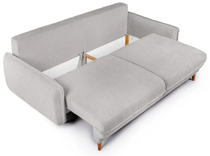 Divano letto in tessuto bouclé grigio 215 cm Patti - Bonami Selection