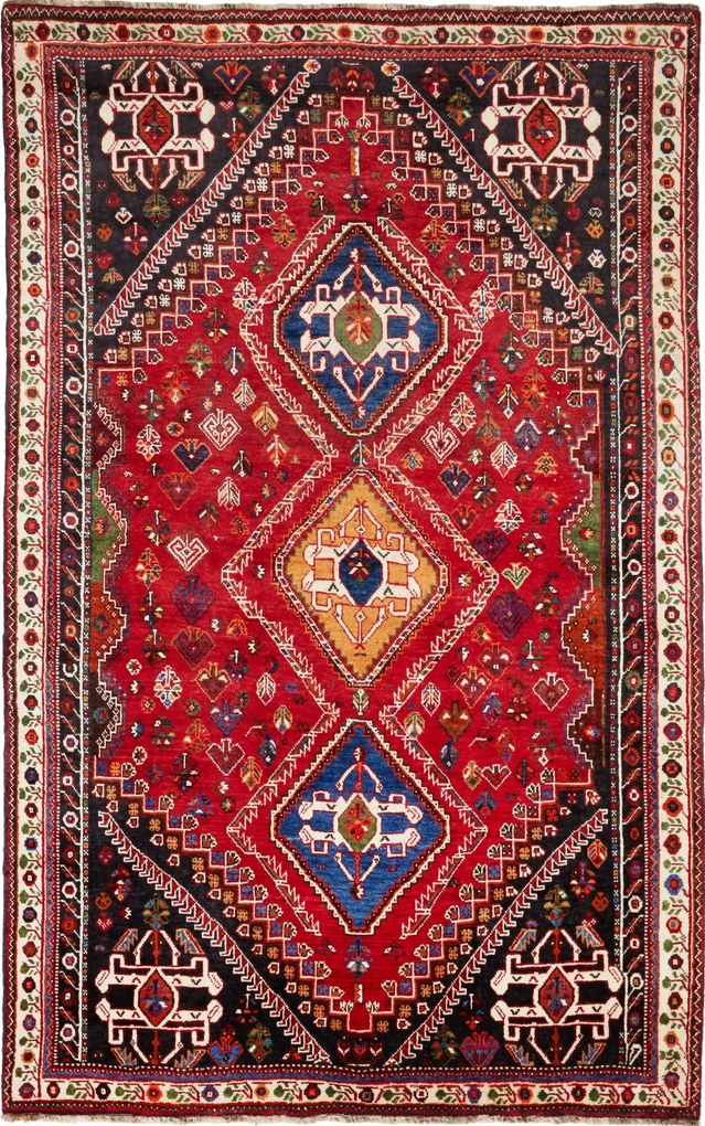 Gashghai Tappeto persiano 220x160 Rosso (Iran) Annodato A Mano