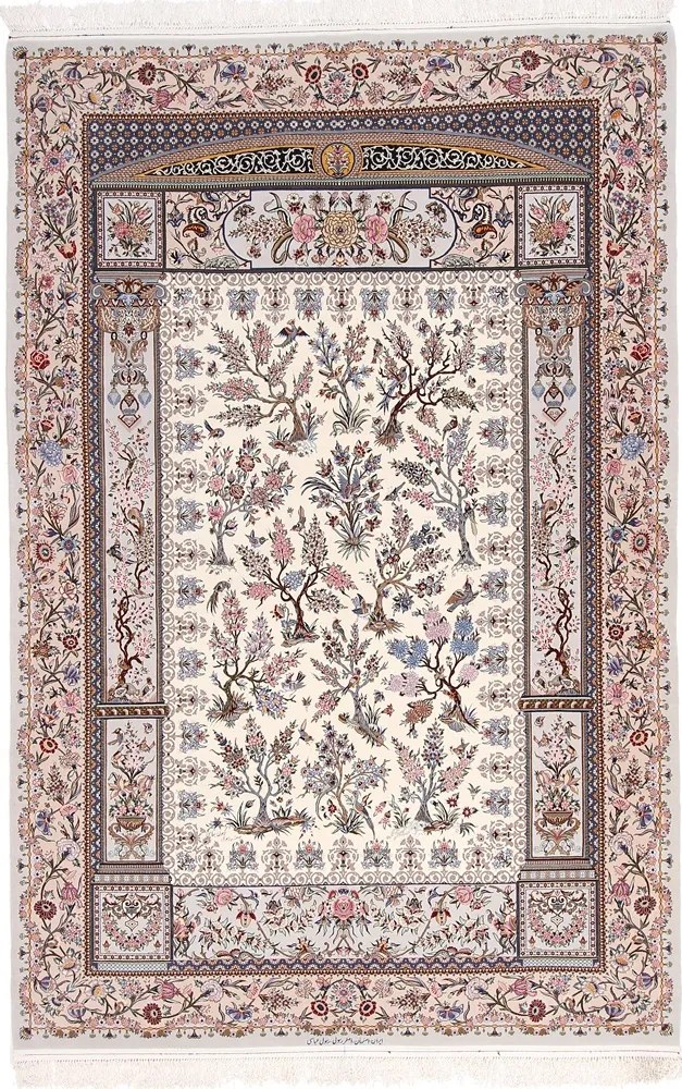 Isfahan Tappeto 300 x 200 (Iran) Annodato A Mano