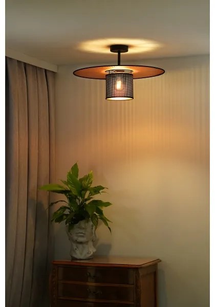 Duolla - Lampadario a plafone TOKYO SHINY 1xE27/15W/230V diametro 50 cm nero/rame