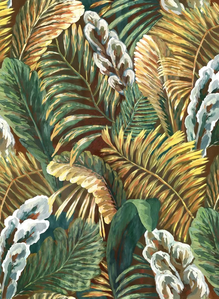 Essentials by Arte International Carta da parati Verdure - Green/ Gold