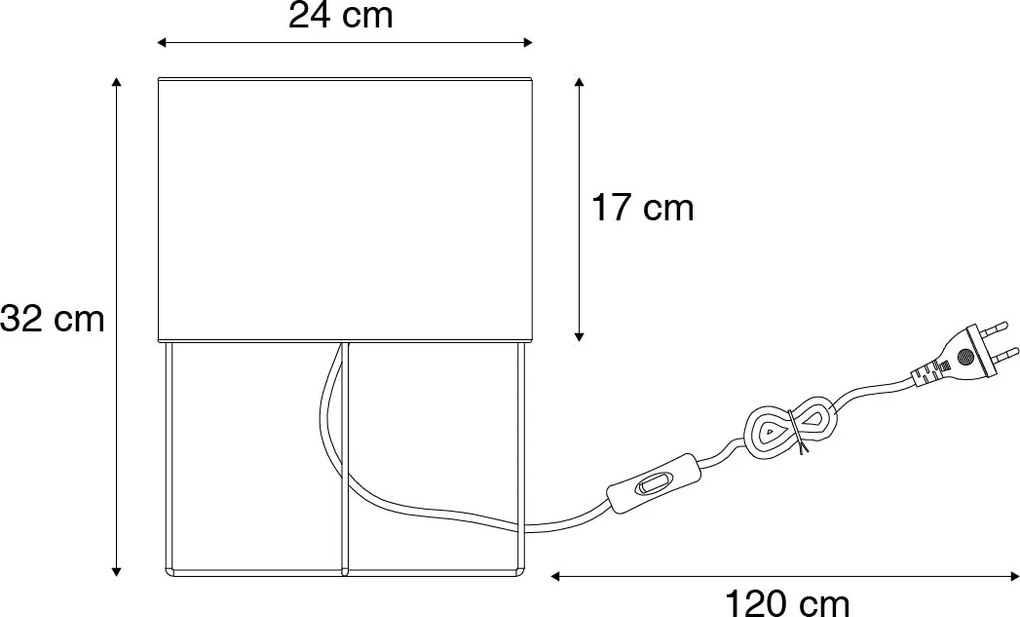 Lampada da tavolo moderna rosa con oro - Rosalina