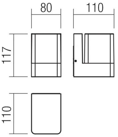 Redo 90489 - Applique a LED da esterno TOK LED/9,4W/230V IP44 antracite