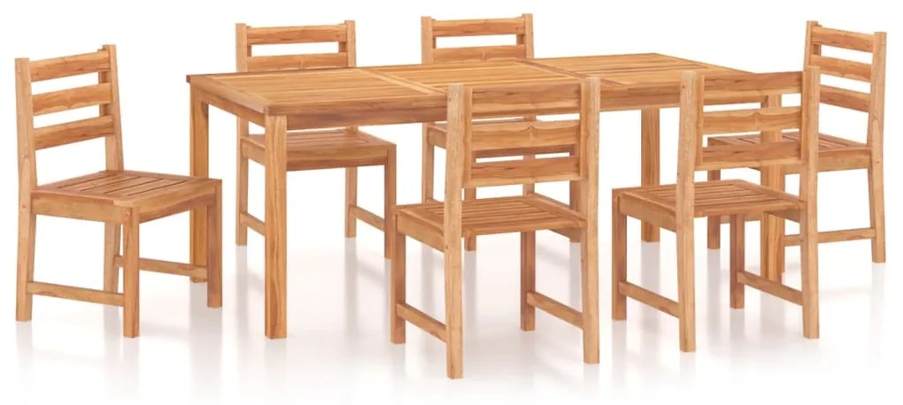 Set da Pranzo da Giardino 7 pz in Legno Massello di Teak