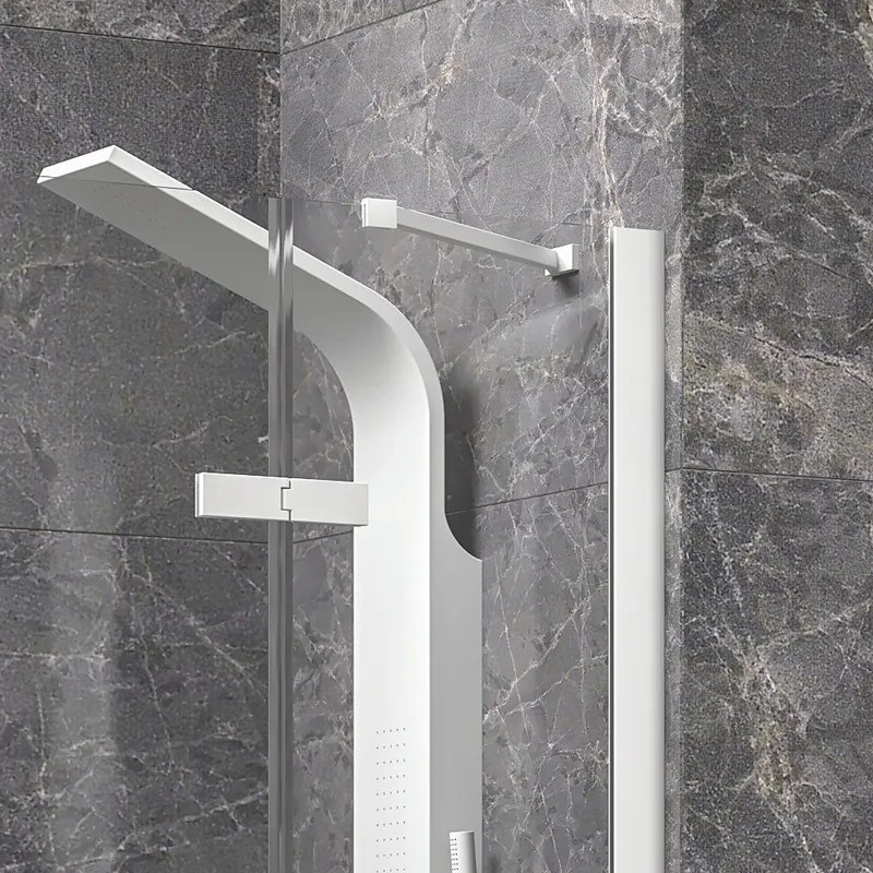 Box doccia 80x130 bianco opaco doppio battente | KT1000B - KAMALU