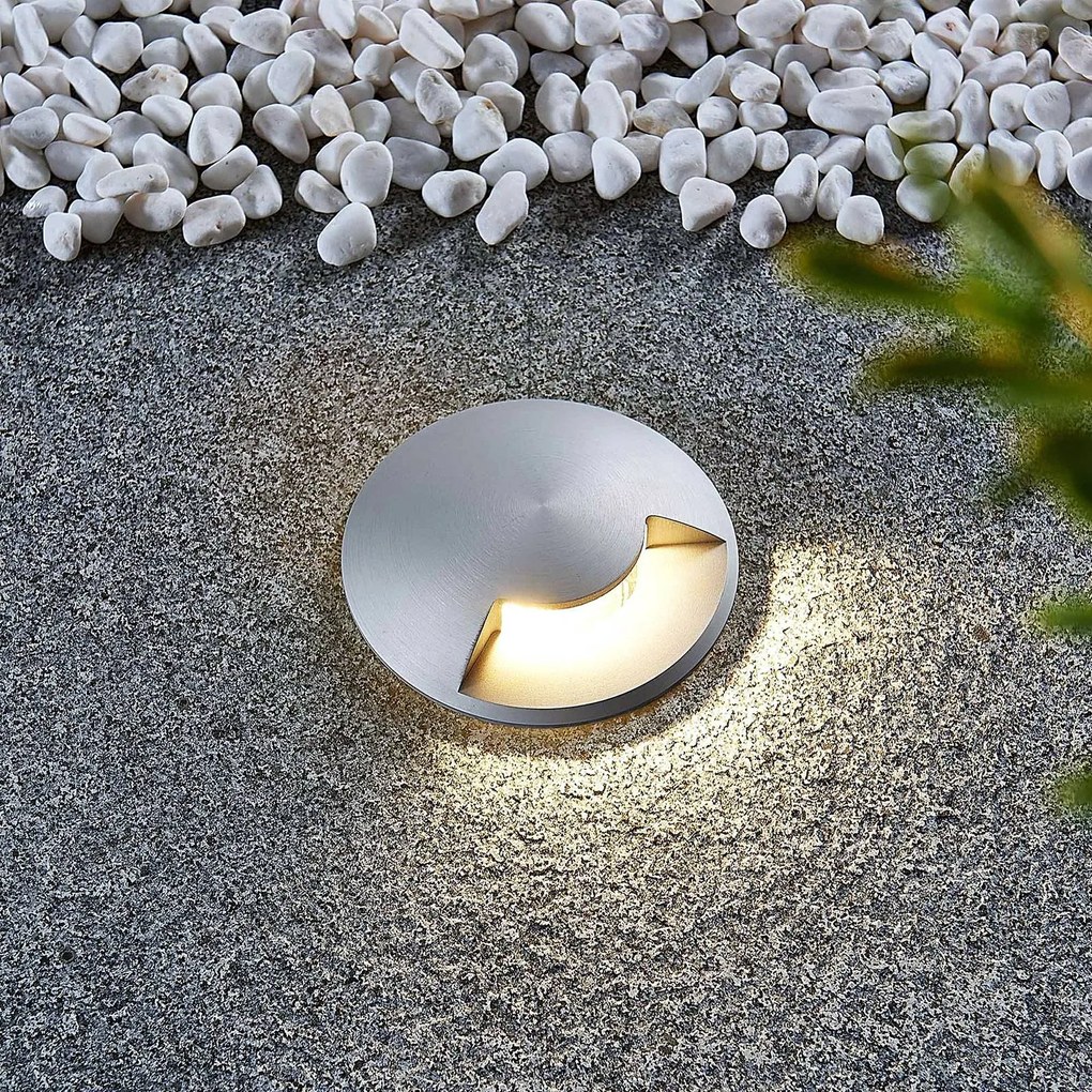 Lucande lampada da incasso a pavimento Milara, Ø 9 cm, 1 luce, metallo