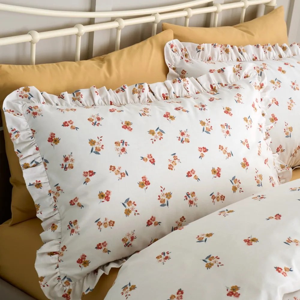 Set copripiumino e federa bianco per letto matrimoniale e per letto esteso 230x220 cm Frill Ditsy Floral – Catherine Lansfield