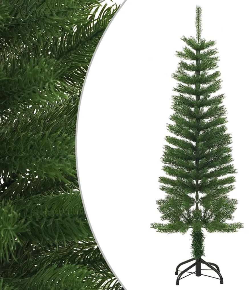 Albero Di Natale Artificiale Sottile Con Base 120 Cm Pe /