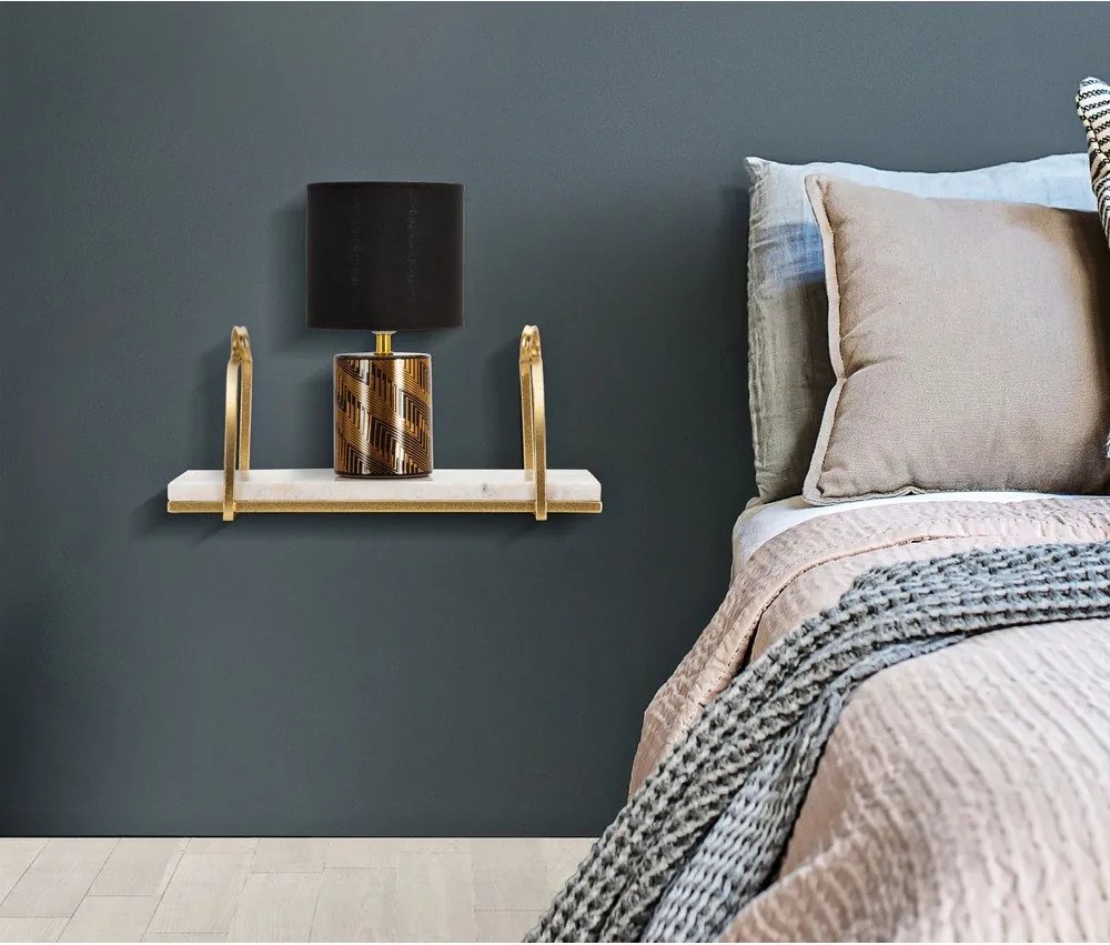 Mensola in marmo bianco-oro 40 cm Marble - Mauro Ferretti