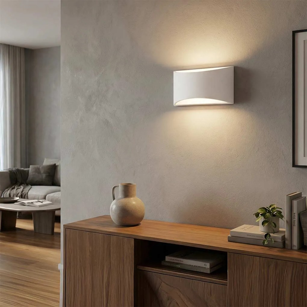 Applique da Parete G9 Bidirezionale 20x12 cm in Gesso Pitturabile