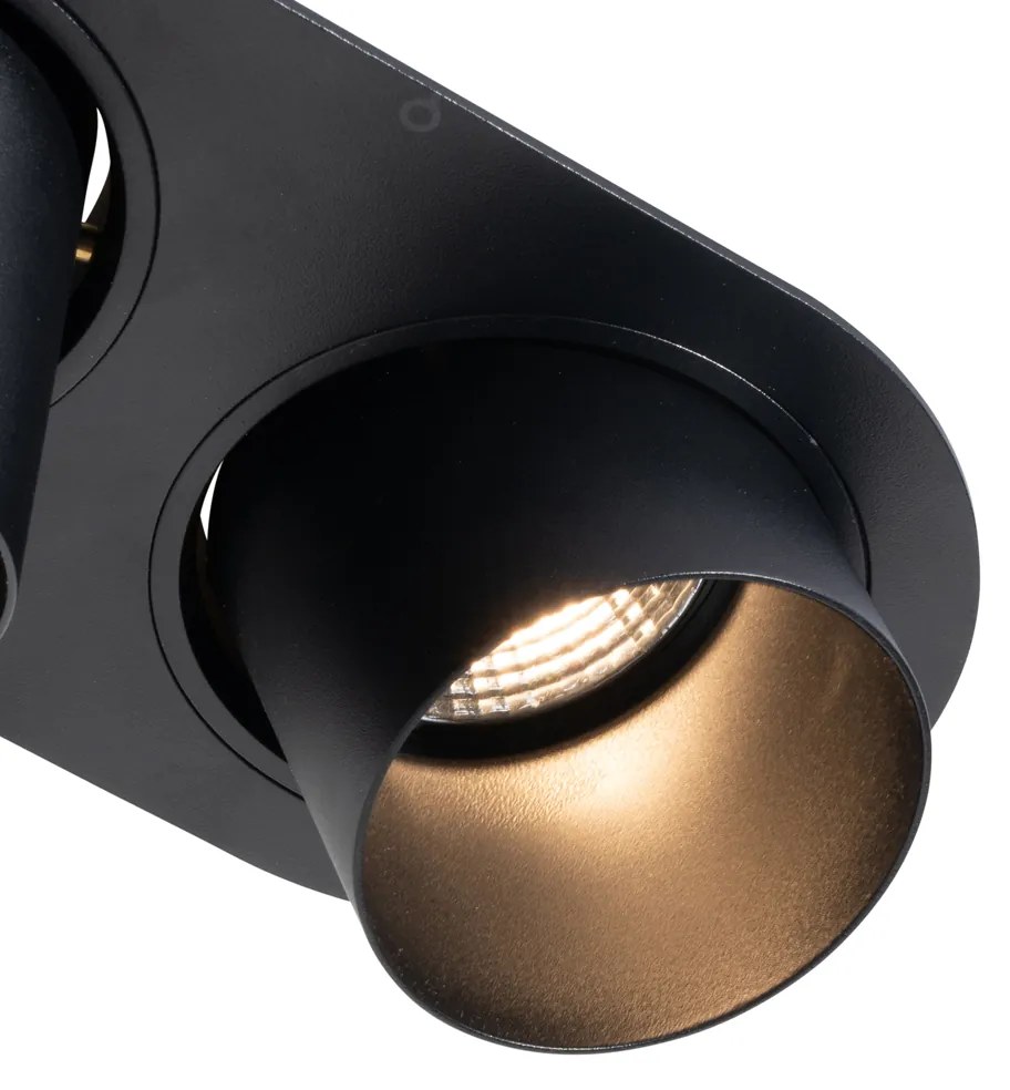 Set di 6 faretti da incasso neri GU10 70mm orientabili a 2 luci - Installa