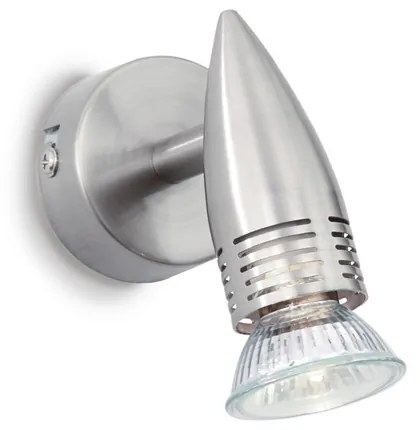 Applique Moderna Alfa Metallo Cromo 1 Luce Gu10 7W 3000K Luce Calda