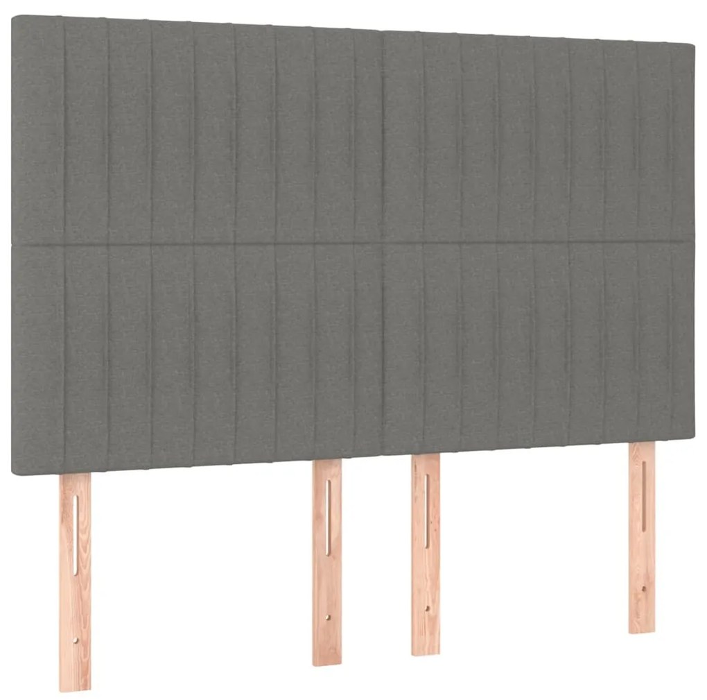Testiera a led grigioscuro 144x5x118/128cm intessuto