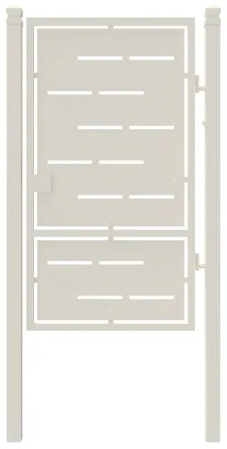 Cancello manuale con serratura elettrica Privacy in ferro, apertura a destra, L 104.5 x H 180 cm, di colore bianco