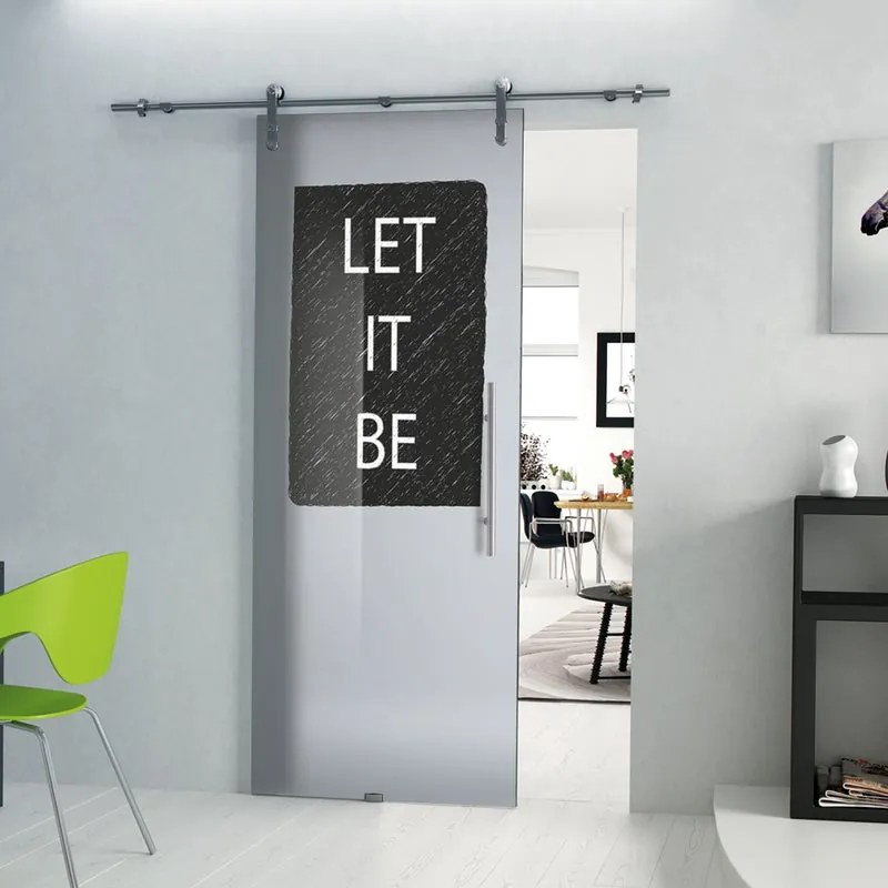 Porta scorrevole Let it be in alluminio trasparente, L 88 x H 215 cm, con binario Lux Sinistra