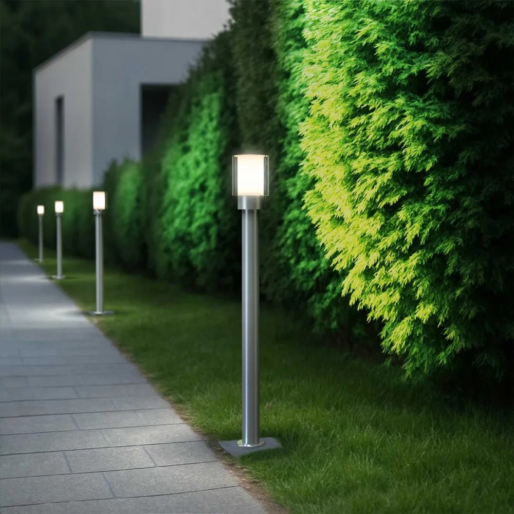 Paletto da Giardino 100cm acciaio INOX, IK06 IP54 - base E27 Base E27