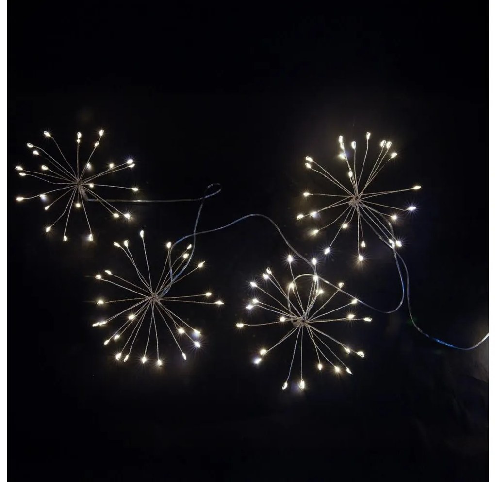 Brilagi - Catena luminosa natalizia LED da esterno 150 LED 5 m IP44 bianco freddo effetto fuochi d'artificio