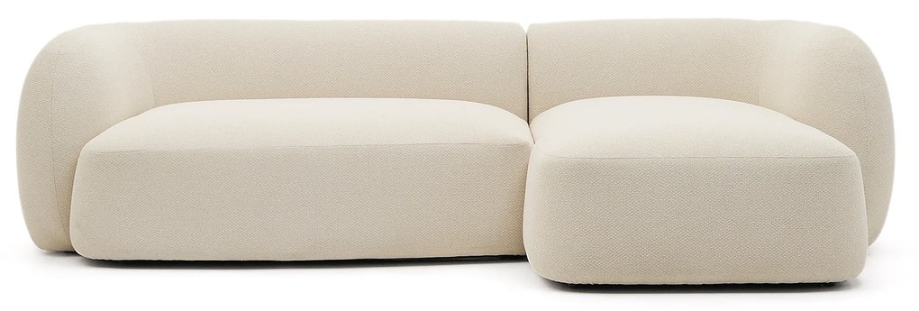 Kave Home - Divano modulare Martina 3 posti con chaise longue destra Ã©cru 287 cm