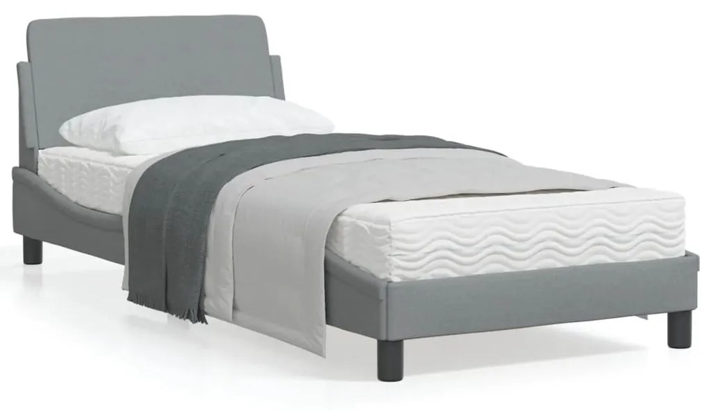 Giroletto Senza Materasso Grigio Chiaro 80x200 Cm Tessuto /