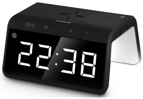 Sencor - LED RGB Orologio a sveglia con ricarica wireless 10W/1xCR2032