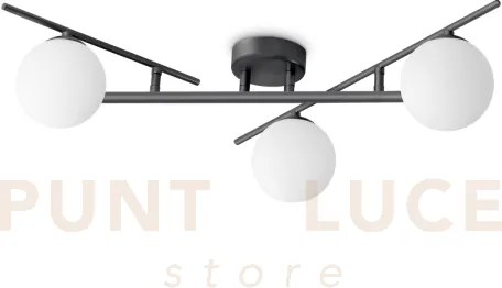 Atlas plafoniera 3 luci attacco g9 colore nero in metallo e diffuso...