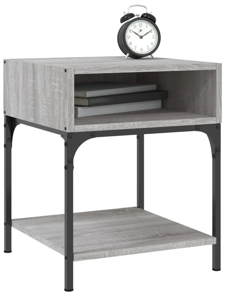 Comodini 2 pz grigio sonoma 40x41x50 cm in legno multistrato