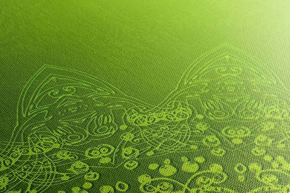 Stampa su tela – Elementi moderni di Mandala in sfumature di verde