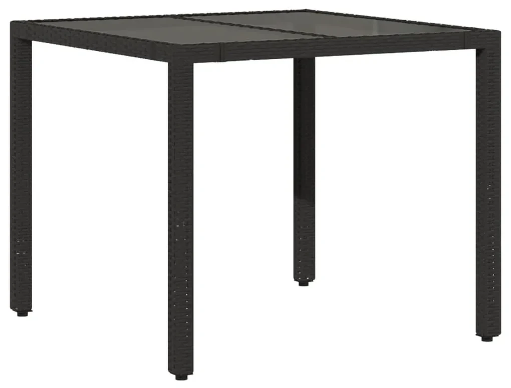 Set bistrò da giardino 5 pz con cuscini in polyrattan nero