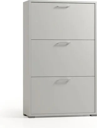 Scarpiera TERRANEO Alby 3 ante apertura a  ribalta, L 67 x H 112 x P 28 cm 18 paia, grigio