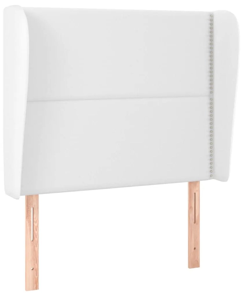 Testiera ad orecchio bianca 93x23x118/128 cm in similpelle