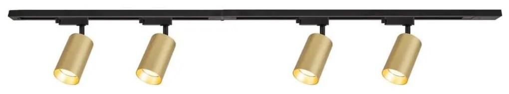 Faretto per sistema a binario PIPE 4xGU10/10W/230V oro/nero