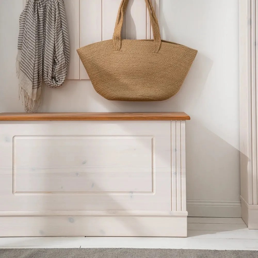 Cassapanca in legno di pino bianco 80x45 cm Anita - Støraa