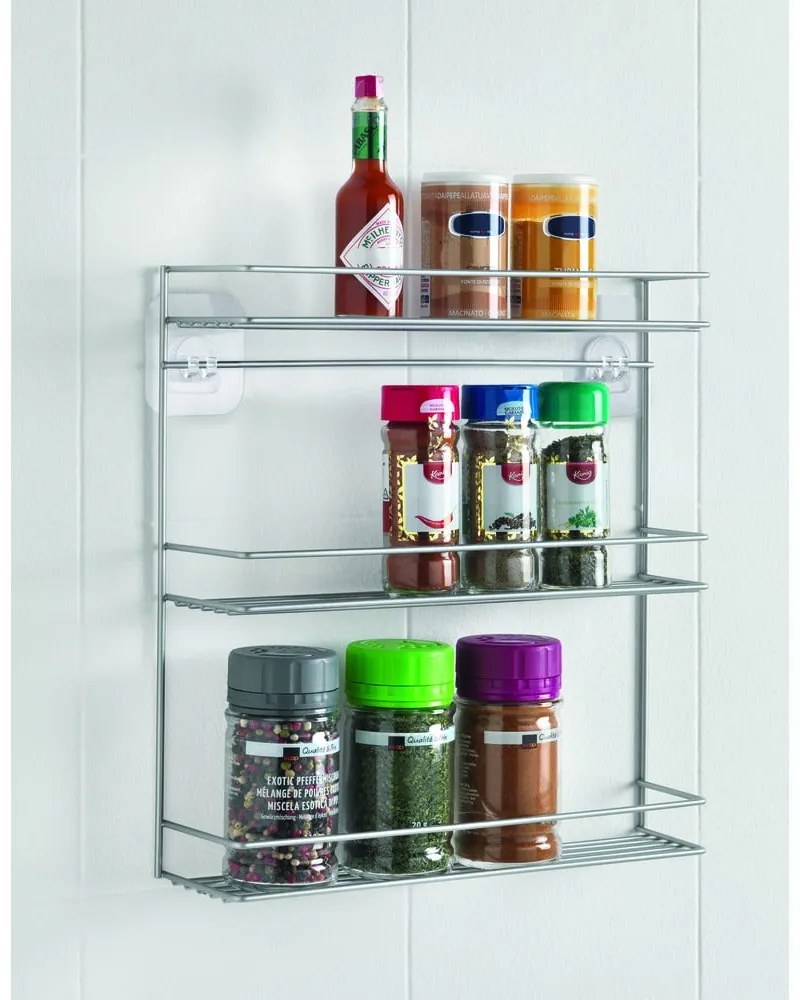 Scaffale per spezie a tre livelli montato a parete - Metaltex