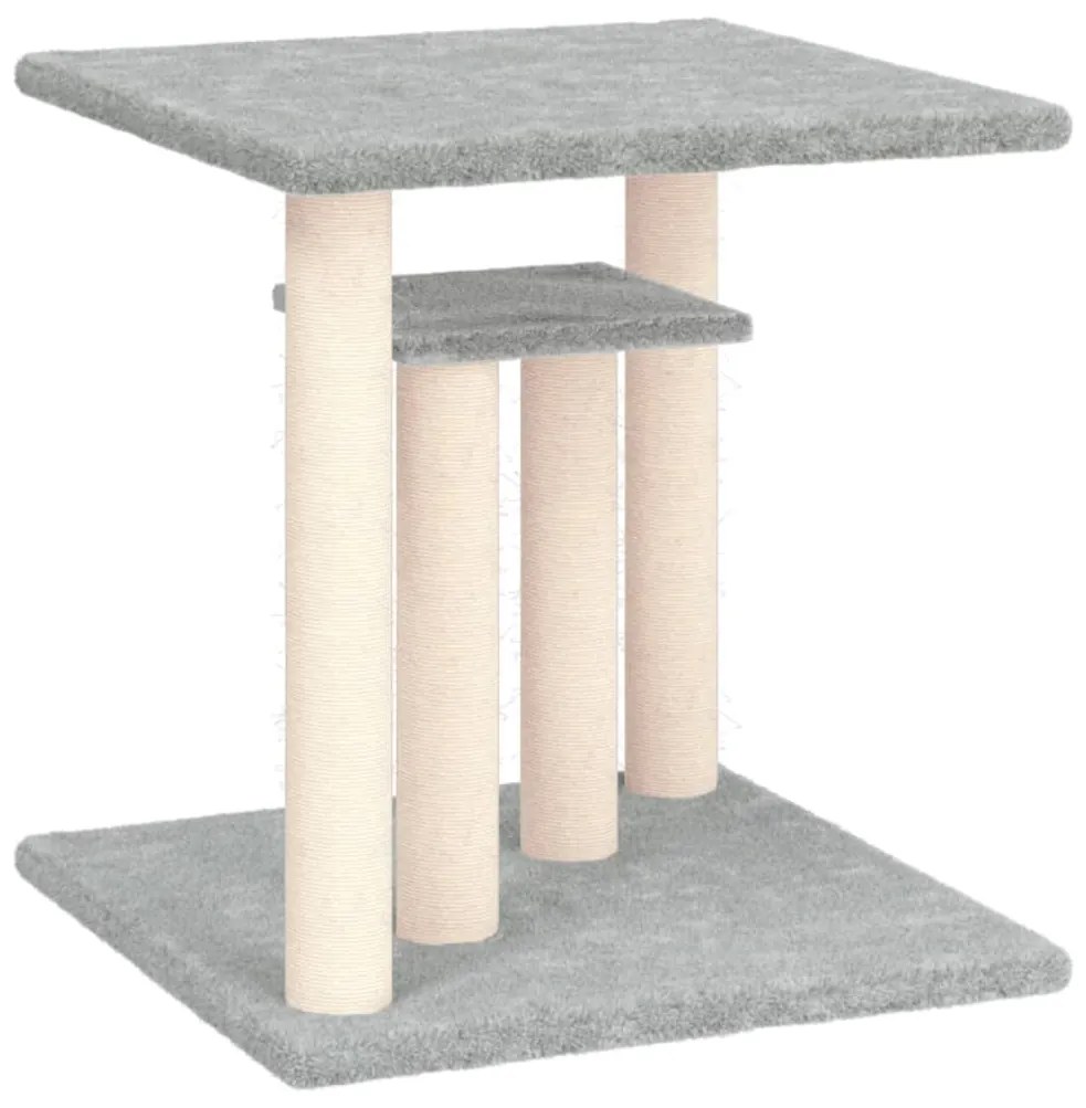 Pali tiragraffi per gatti con piattaforme grigio chiaro 50 cm
