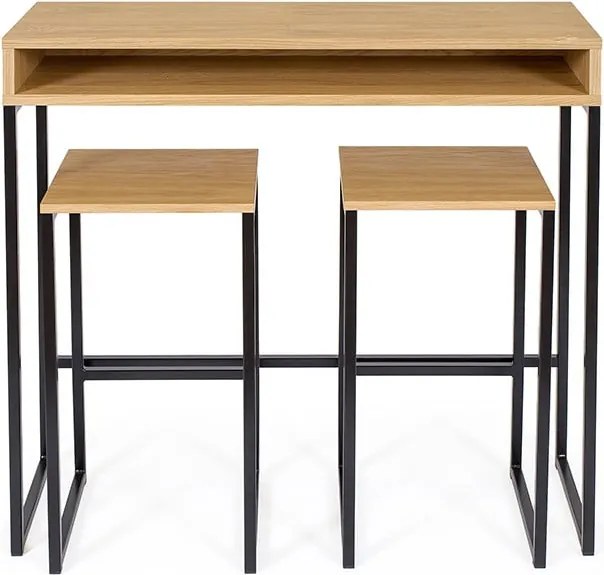 Scrivania con piano effetto rovere 35x100 cm Frame – Woodman